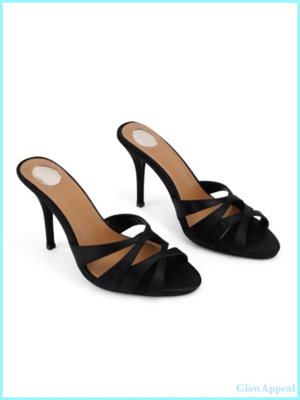4.25" Kitten Heels Stiletto Mules Open Toe Backless Satin Heels